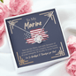 To My Marine Gift - Military Wife Necklace - Military Girlfriend Gift - Veteran Woman Gift for Her