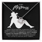 To My Mistress Necklace - Cowboy Hat Wearing Best Friend - Country Cowgirl Mistress Gift for Valentine's Day, Anniversary, Birthday 14K White Gold Finish / Standard Box