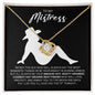 To My Mistress Necklace - Cowboy Hat Wearing Best Friend - Country Cowgirl Mistress Gift for Valentine's Day, Anniversary, Birthday 18K Yellow Gold Finish / Standard Box
