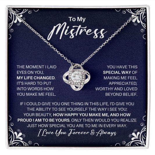 To My Mistress Necklace - My Missing Piece - Valentine's Day Anniversary Gift - Side Chick Romantic Birthday Christmas Gift 14K White Gold Finish / Standard Box