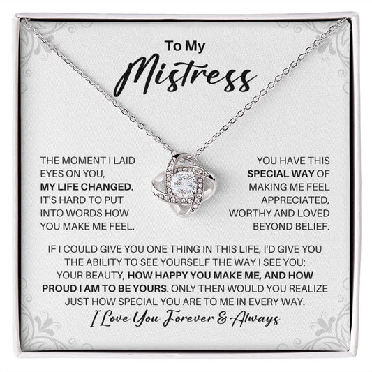 To My Mistress Necklace - My Missing Piece - Valentine's Day Anniversary Gift - Side Chick Romantic Birthday Christmas Gift 14K White Gold Finish / Standard Box