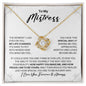 To My Mistress Necklace - My Missing Piece - Valentine's Day Anniversary Gift - Side Chick Romantic Birthday Christmas Gift 18K Yellow Gold Finish / Standard Box