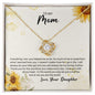 To My Mom Love Daughter Necklace - Always Your Little Girl - Sunflower Birthday Christmas Mother's Day Gift for Mom 18K Yellow Gold Finish / Standard Box