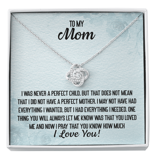 To My Mom Necklace - Gift for Mom - Mother's Day Gift from Daughter - Jewelry Gift to Mom from Son