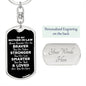 To My Mother-in-law Dog Tag Keychain - Always Remember You Are Braver - Motivational Graduation Gift - Mother-in-law Birthday Christmas Gift Dog Tag with Swivel Keychain (Steel) / Yes