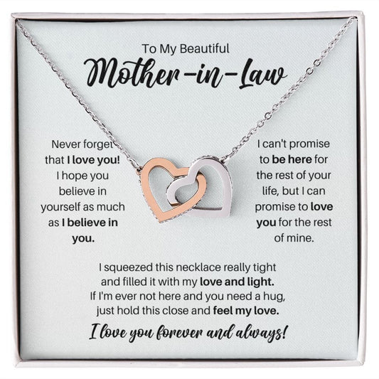 To My Mother-in-Law Necklace - Promise to Love You - Motivational Graduation Gift - Mother-in-Law Birthday Gift - Christmas Gift Polished Stainless Steel & Rose Gold Finish / Standard Box