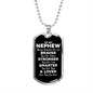 To My Nephew Dog Tag Necklace - Always Remember You Are Braver - Motivational Graduation Gift - Nephew Birthday Gift - Christmas Gift