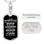 To My Nephew-in-law Dog Tag Keychain - Always Remember You Are Braver - Motivational Graduation Gift - Nephew-in-law Birthday Christmas Gift Dog Tag with Swivel Keychain (Steel) / Yes