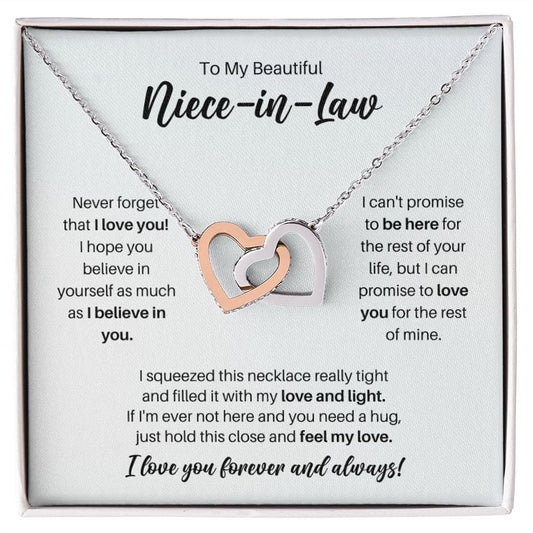 To My Niece-in-Law Necklace - Promise to Love You - Motivational Graduation Gift - Niece-in-Law Birthday Gift - Christmas Gift Polished Stainless Steel & Rose Gold Finish / Standard Box