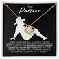 To My Partner Necklace - Cowboy Hat Wearing Best Friend - Country Cowgirl Partner Gift for Valentine's Day, Anniversary, Birthday 18K Yellow Gold Finish / Standard Box