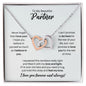 To My Partner Necklace - Promise to Love You - Motivational Graduation Gift - Partner Birthday Gift - Christmas Gift Polished Stainless Steel & Rose Gold Finish / Standard Box