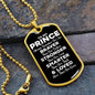 To My Prince Dog Tag Necklace - Always Remember You Are Braver - Motivational Graduation Gift - Prince Birthday Gift - Christmas Gift Military Chain (Gold) / No