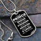 To My Prince Dog Tag Necklace - Always Remember You Are Braver - Motivational Graduation Gift - Prince Birthday Gift - Christmas Gift Military Chain (Silver) / No