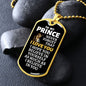 To My Prince Lion Dog Tag Necklace - Never Forget I Love You - Motivational Graduation Gift - Prince Birthday Gift - Christmas Gift