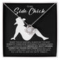 To My Side Chick Necklace - Cowboy Hat Wearing Best Friend - Country Cowgirl Mistress Gift for Valentine's Day, Anniversary, Birthday 14K White Gold Finish / Standard Box