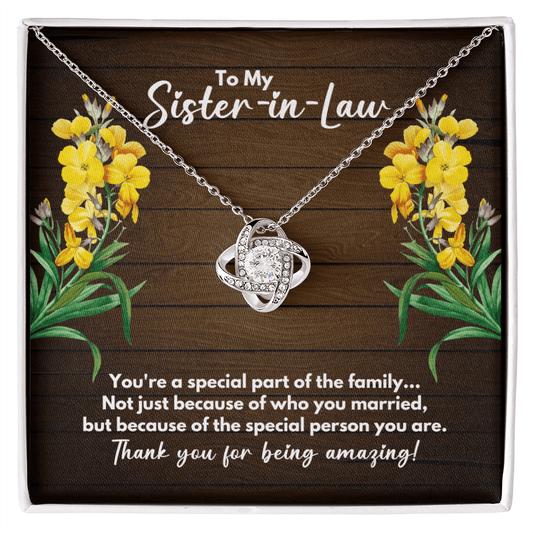 To My Sister-In-Law Necklace - Gift for Sister in Law - Sister in Law Wedding Gift - SIL Birthday Gift - Sister-In-Law Christmas Gift 14K White Gold Finish / Standard Box