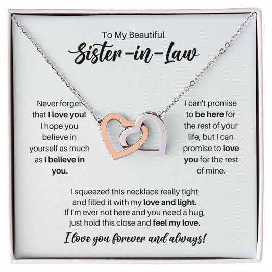 To My Sister-in-Law Necklace - Promise to Love You - Motivational Graduation Gift - Sister-in-Law Birthday Gift - Christmas Gift Polished Stainless Steel & Rose Gold Finish / Standard Box