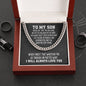 To My Son Cuban Link Chain Necklace - Motivational Gift for Son
