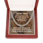 To My Son Cuban Link Chain Necklace - Motivational Gift for Son