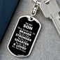 To My Son Dog Tag Keychain - Always Remember You Are Braver - Motivational Graduation Gift - Son Birthday Christmas Gift