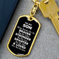 To My Son Dog Tag Keychain - Always Remember You Are Braver - Motivational Graduation Gift - Son Birthday Christmas Gift