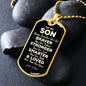 To My Son from Mom Dog Tag - Always Remember - Motivational Graduation Gift