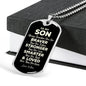 To My Son from Mom Dog Tag - Always Remember - Motivational Graduation Gift