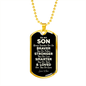 To My Son from Mom Dog Tag - Always Remember - Motivational Graduation Gift