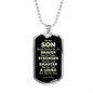 To My Son from Mom Dog Tag - Always Remember - Motivational Graduation Gift