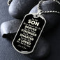 To My Son from Mom Dog Tag - Always Remember - Motivational Graduation Gift