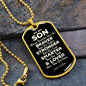 To My Son from Mom Dog Tag - Always Remember - Motivational Graduation Gift Military Chain (Gold) / No
