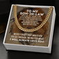 To My Son-In-Law Cuban Link Chain Necklace - Motivational Graduation Gift - Son-In-Law Wedding Gift - Birthday Gift for Son-In-Law