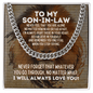 To My Son-In-Law Cuban Link Chain Necklace - Motivational Graduation Gift - Son-In-Law Wedding Gift - Birthday Gift for Son-In-Law Stainless Steel Cuban Link Chain / Standard Box