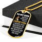 To My Son Lion Dog Tag Necklace - Never Forget I Love You - Motivational Graduation Gift - Son Birthday Gift - Christmas Gift