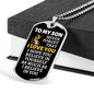 To My Son Lion Dog Tag Necklace - Never Forget I Love You - Motivational Graduation Gift - Son Birthday Gift - Christmas Gift