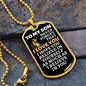 To My Son Lion Dog Tag Necklace - Never Forget I Love You - Motivational Graduation Gift - Son Birthday Gift - Christmas Gift Military Chain (Gold) / No