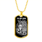 To My Son Lion Dog Tag - Straighten Your Crown - Gift for Son Military Chain (Gold) / No