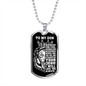 To My Son Lion Dog Tag - Straighten Your Crown - Gift for Son Military Chain (Silver) / No