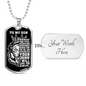 To My Son Lion Dog Tag - Straighten Your Crown - Gift for Son Military Chain (Silver) / Yes