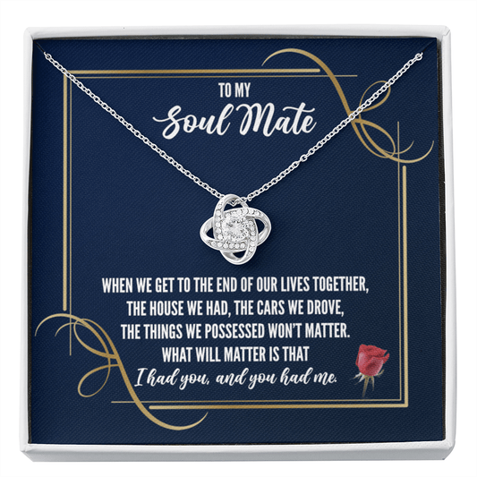 To My Soul Mate Necklace - Gift for Soul Mate Anniversary, Birthday - Valentine's Day Gift for Soul Mate