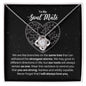 To My Soul Mate Necklace - Gift for Soulmate - Branches on the Same Tree - Motivational Graduation, Birthday, Christmas, Wedding Gift 14K White Gold Finish / Standard Box