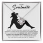 To My Soulmate Necklace - Cowboy Hat Wearing Best Friend - Country Cowgirl Soul Mate Gift for Valentine's Day, Anniversary, Birthday 14K White Gold Finish / Standard Box