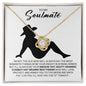 To My Soulmate Necklace - Cowboy Hat Wearing Best Friend - Country Cowgirl Soul Mate Gift for Valentine's Day, Anniversary, Birthday 18K Yellow Gold Finish / Standard Box