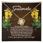 To My Soulmate Necklace - Soul Mate Anniversary Gift - Wife Birthday Jewelry - Girlfriend Christmas Gift - Valentine's Day Gift 18K Yellow Gold Finish / Standard Box