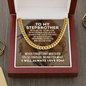 To My Stepbrother Cuban Link Chain Necklace - Motivational Gift for Stepbrother's Graduation - Stepbrother Wedding Gift - Birthday Gift for Stepbrother