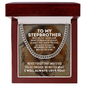 To My Stepbrother Cuban Link Chain Necklace - Motivational Gift for Stepbrother's Graduation - Stepbrother Wedding Gift - Birthday Gift for Stepbrother Stainless Steel Cuban Link Chain / Luxury Box