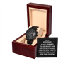 To My Stepdad Black Chronograph Watch - Always Remember Motivational Graduation Gift - Stepdad Wedding Gift - Birthday Gift