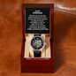 To My Stepdad Openwork Skeleton Watch - Motivational Graduation Gift - Stepdad Wedding Gift - Birthday Present for Stepdad Luxury Box w/Message Card
