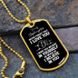To My Stepdaughter Dog Tag Necklace - Never Forget I Love You - Motivational Graduation Gift - Stepdaughter Birthday Gift - Christmas Gift Military Chain (Gold) / No