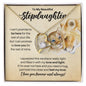 To My Stepdaughter Necklace - Promise to Love You Lion - Motivational Graduation Gift - Stepdaughter Birthday Gift - Christmas Gift 18k Yellow Gold Finish / Standard Box